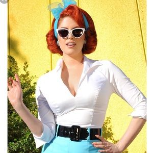 Pinup Couture White Doris Top 2X